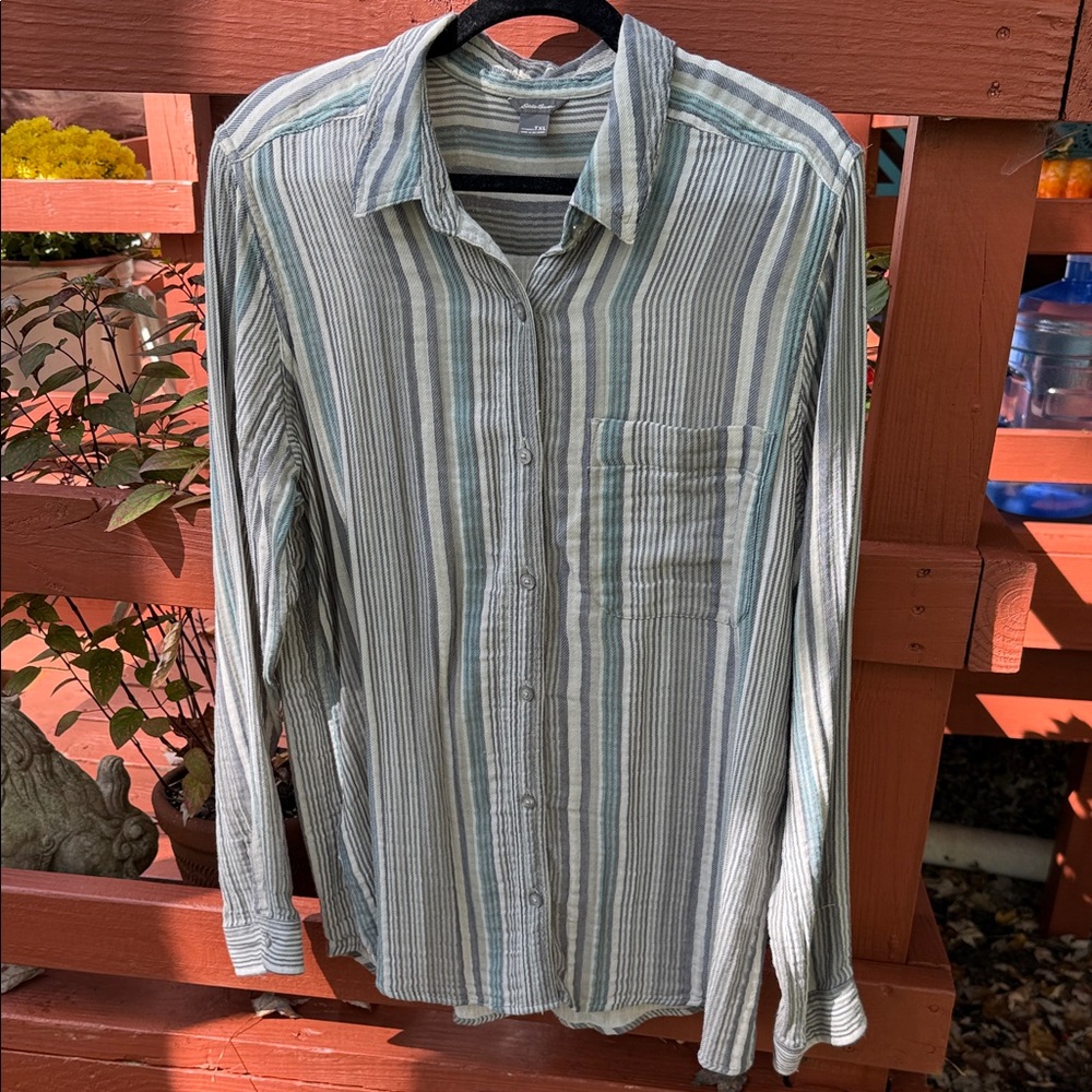 Eddie Bauer, button-down striped Shirt, size XL Tall
